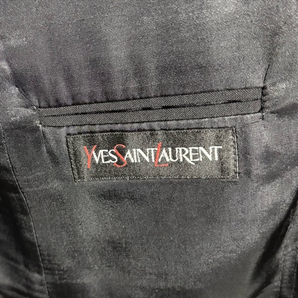 YVES SAINT LAURENT | Men’s Black Tuxedo Coat Jacket Blazer size 42L Satin Lapel - Picture 11 of 16